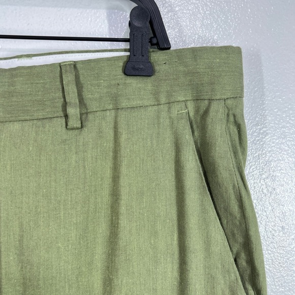 Marciano by Guess Linen Blend‎ Chino Pants Mossy Green Regular Fit Size  54 - Picture 7 of 11